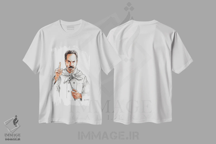 تیشرت سفید طرح دار سوپ نازی، هنر دیجیتال اثر جاشوا بودیچ | فروشگاه ایماژ