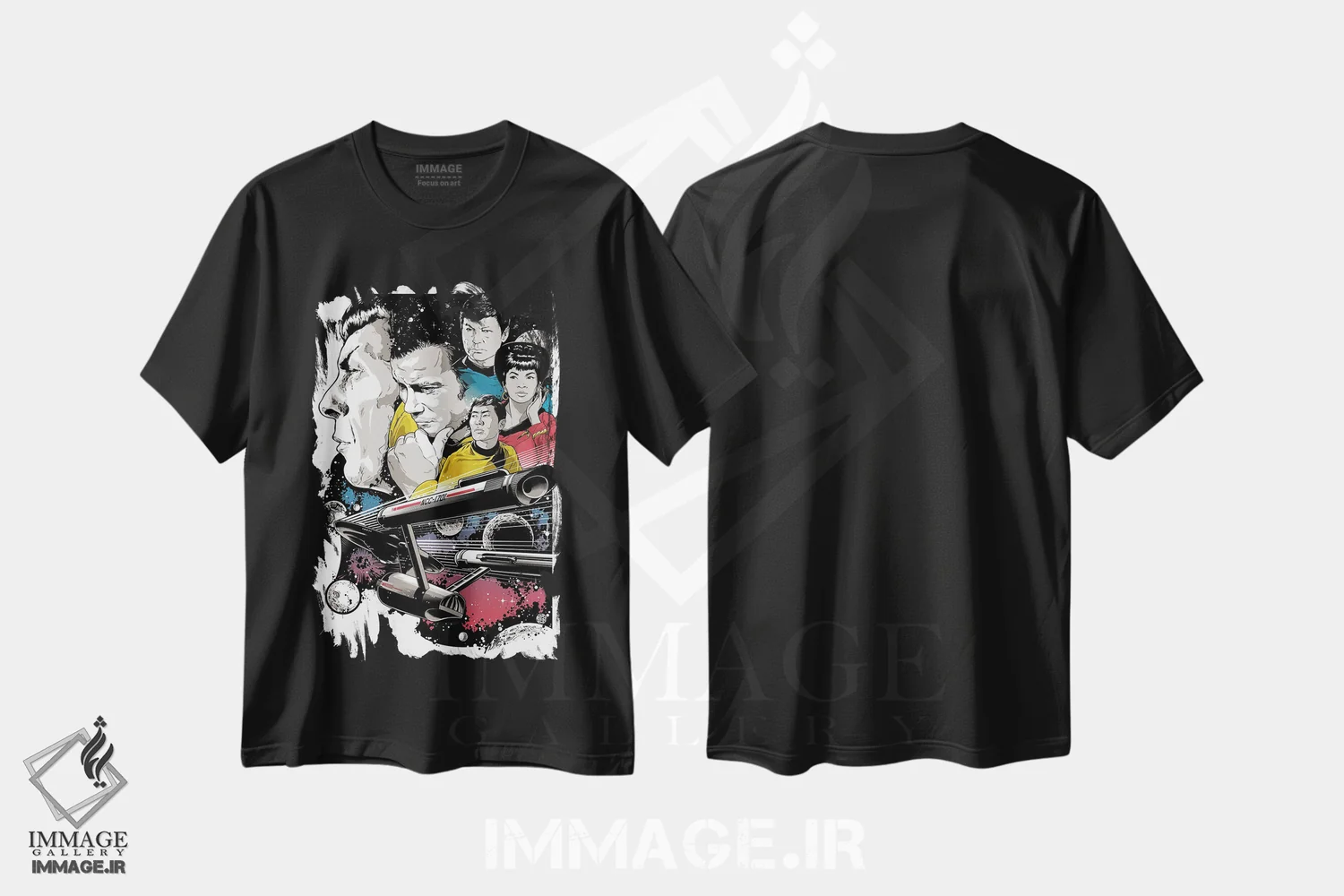 تیشرت مشکی طرح دار پیشتازان فضا، هنر دیجیتال اثر جاشوا بودیچ | فروشگاه ایماژ