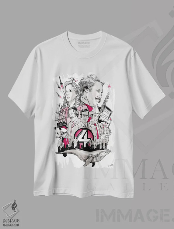 تیشرت سفید طرح دار مجری اخبار اثر جاشوا بودیچ | immage.ir
