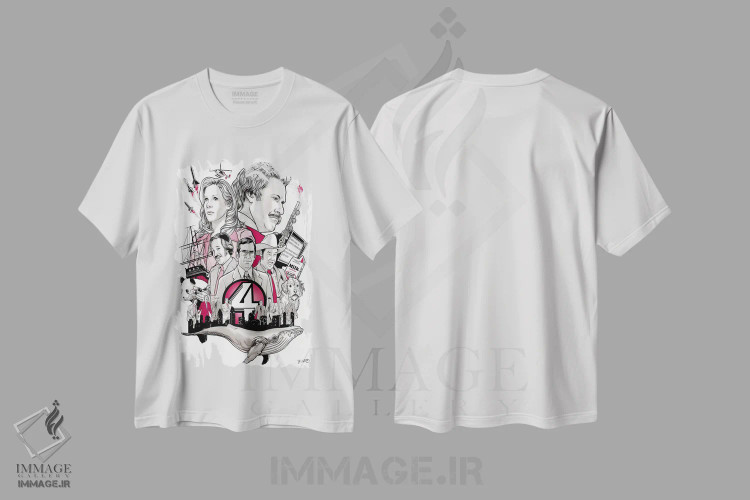 تیشرت سفید طرح دار مجری اخبار اثر جاشوا بودیچ | immage.ir