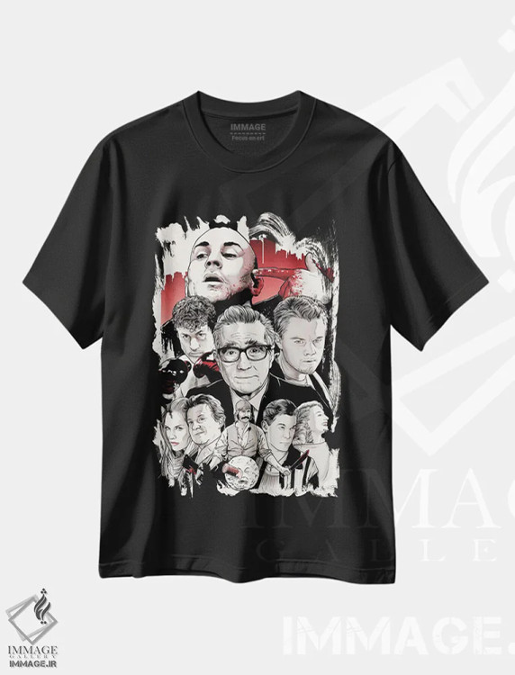 تیشرت مشکی طرح دار اسکورسیزی اثر جاشوا بودیچ | immage.ir