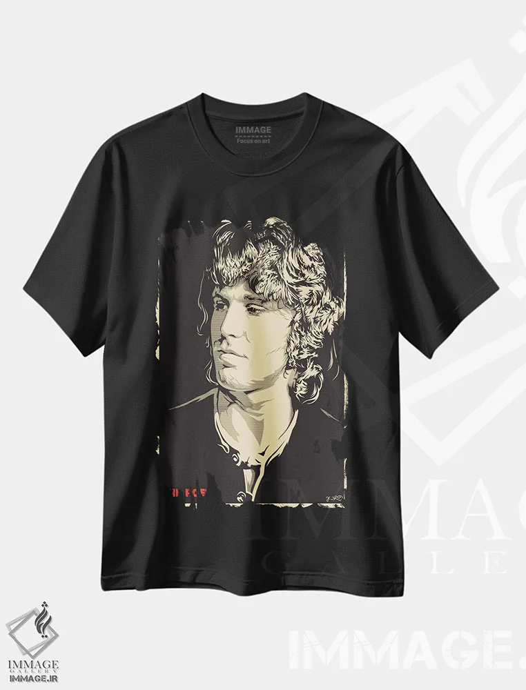 تیشرت مشکی طرح دار شاعر: جیم موریسون اثر جاشوا بودیچ | immage.ir
