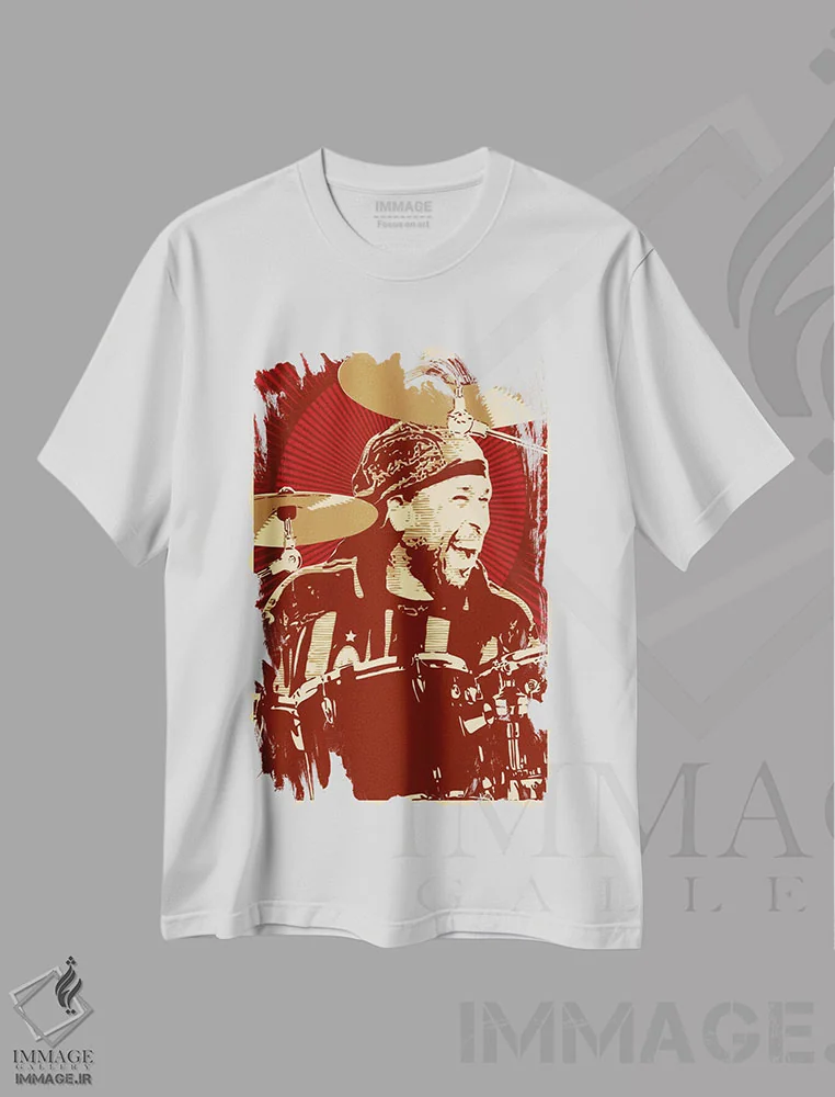 تیشرت سفید طرح دار کارتر بوفورد اثر جاشوا بودیچ | فروشگاه ایماژ