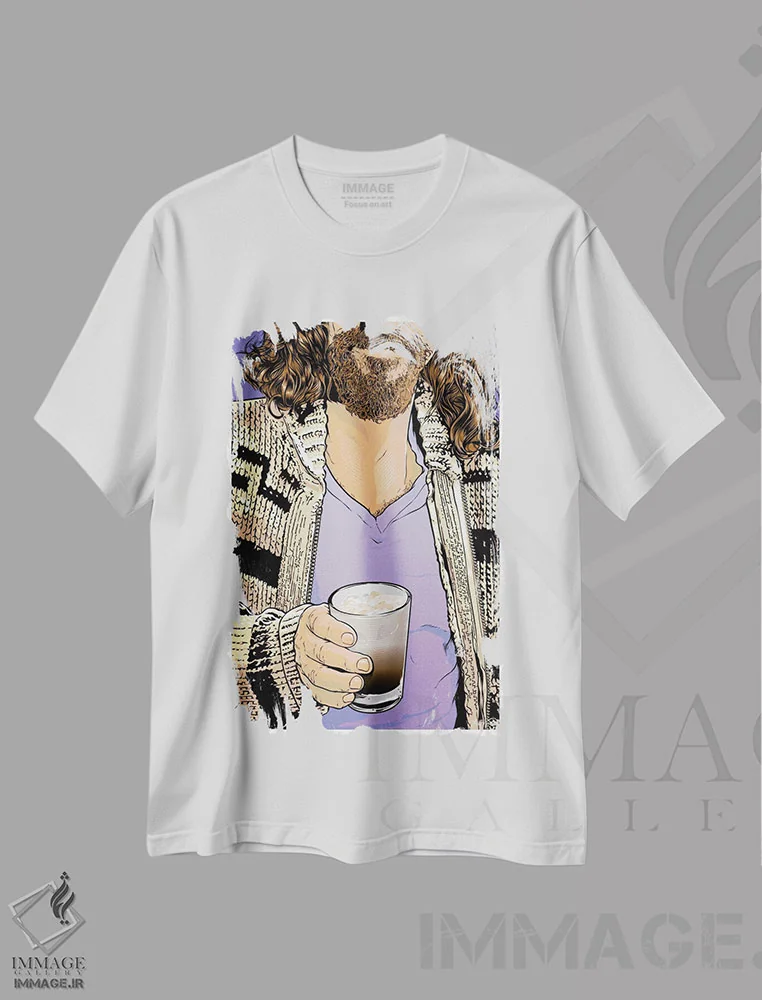 تیشرت سفید طرح دار دود، هنر فاخر معاصر اثر جاشوا بودیچ | فروشگاه ایماژ