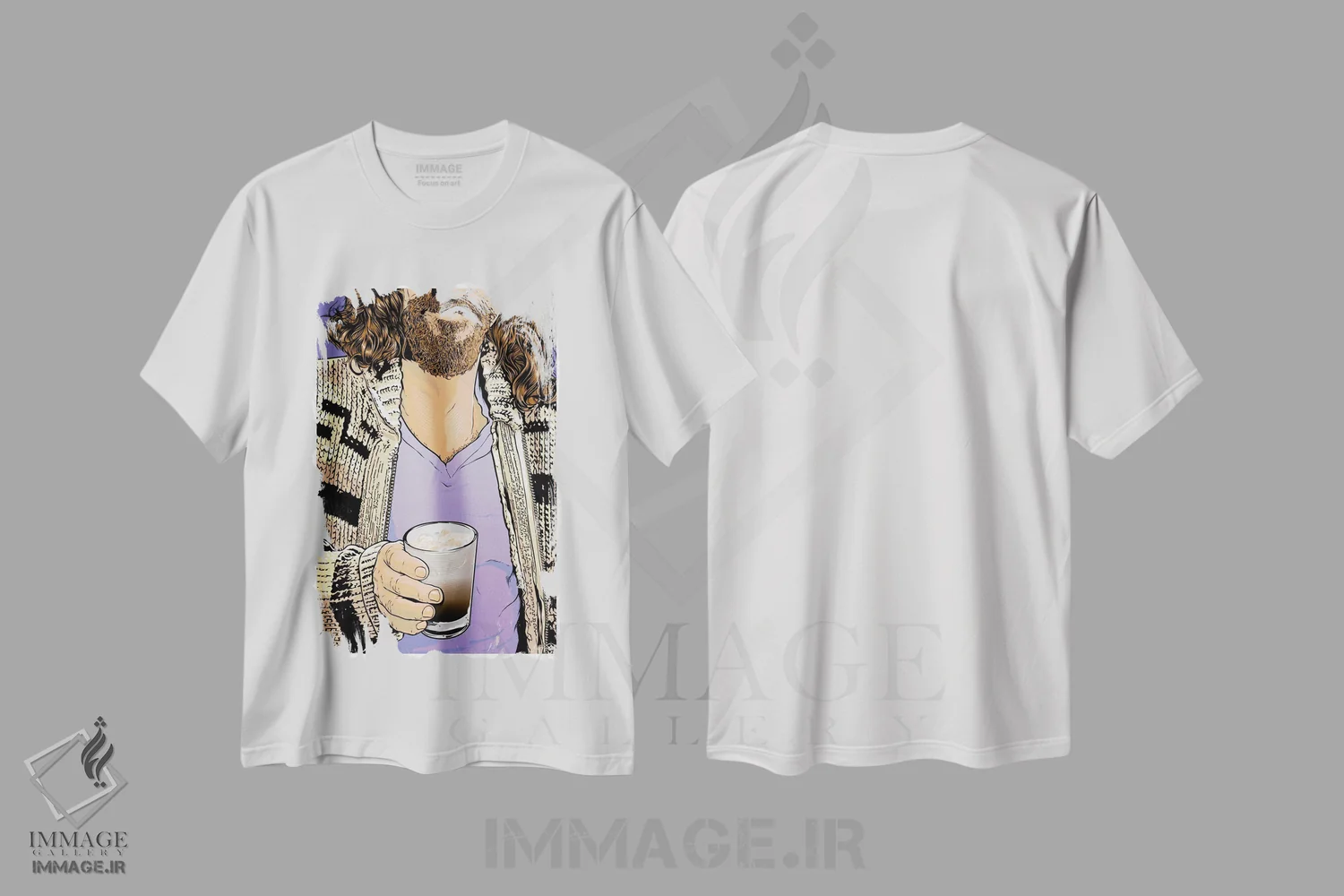 تیشرت سفید طرح دار دود، هنر فاخر معاصر اثر جاشوا بودیچ | فروشگاه ایماژ