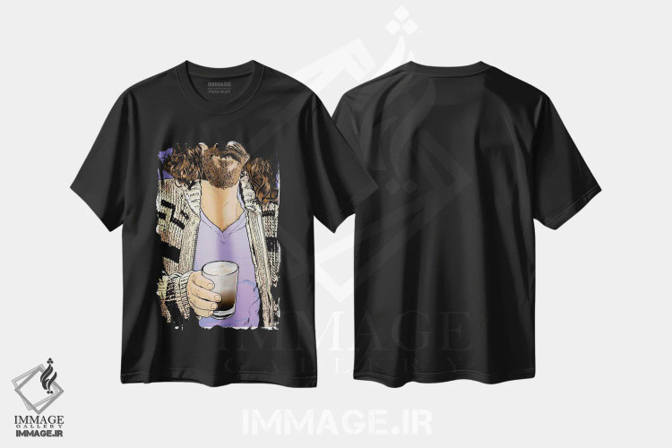 تیشرت مشکی طرح دار دود، هنر فاخر معاصر اثر جاشوا بودیچ | immage.ir
