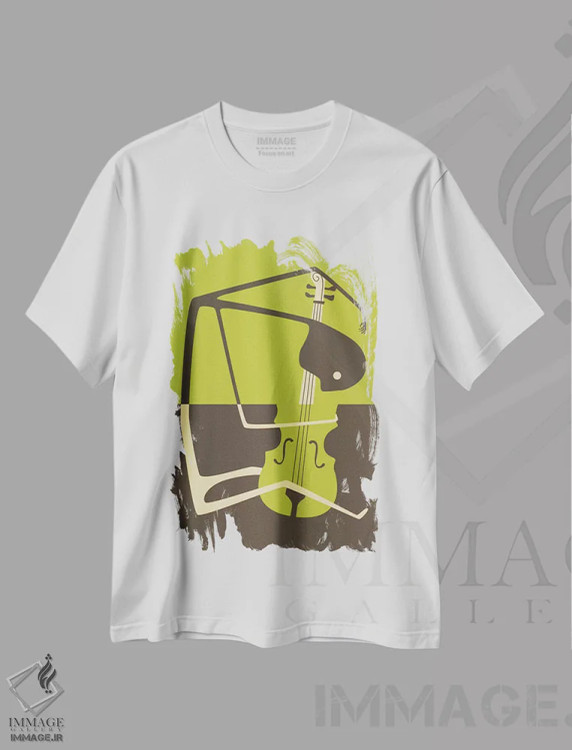 تیشرت سفید طرح دار ویولنسل بلوز، تزئینی اثر جازبری بلو | immage.ir