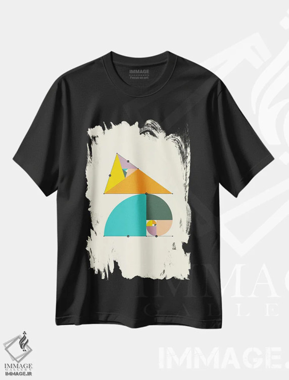 تیشرت مشکی طرح دار فی: نسبت طلایی ۲، هنر دیجیتال اثر جازبری بلو | immage.ir
