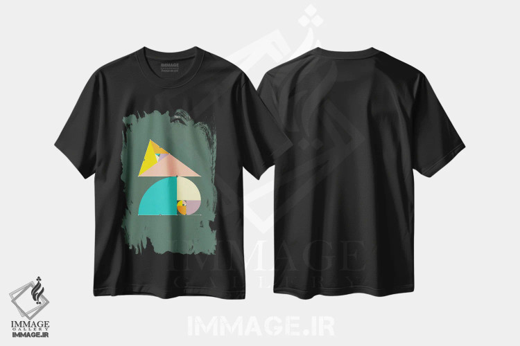 تیشرت مشکی طرح دار فی: نسبت طلایی ۱، هنر دیجیتال اثر جازبری بلو | فروشگاه ایماژ
