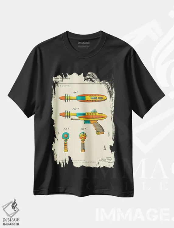 تیشرت مشکی طرح دار آثار جازبری بلو - فروشگاه ایماژ