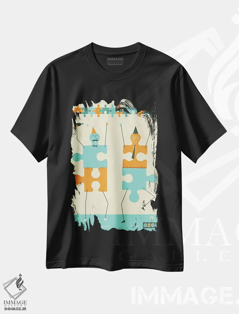 تیشرت مشکی طرح دار نامتناسب ها، هنر دیجیتال اثر جازبری بلو | immage.ir