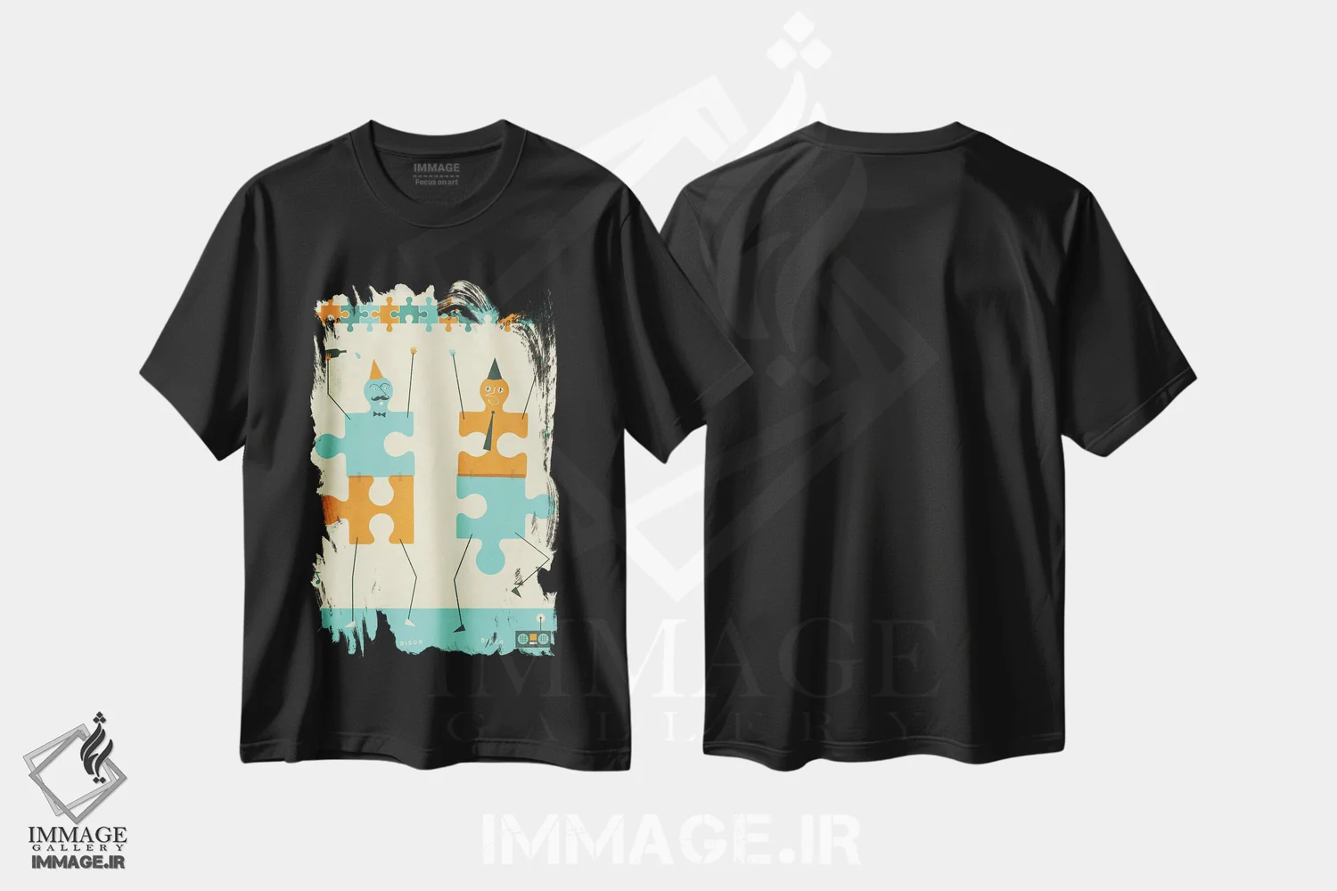 تیشرت مشکی طرح دار نامتناسب ها، هنر دیجیتال اثر جازبری بلو | immage.ir