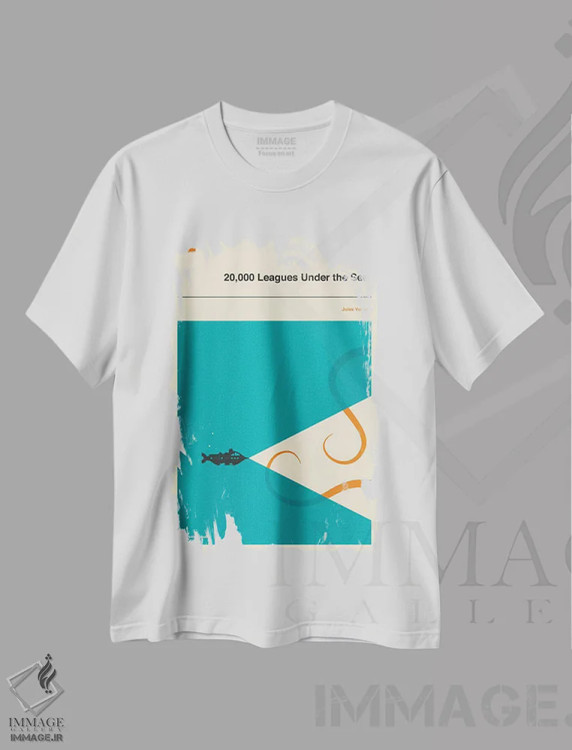 تیشرت سفید طرح دار 000 Leagues Under The Sea"، تزئینی اثر جازبری بلو | immage.ir