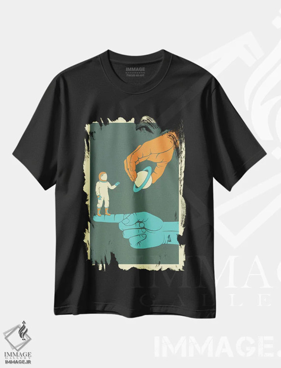 تیشرت مشکی طرح دار رویابین، هنر فاخر معاصر اثر جازبری بلو | immage.ir