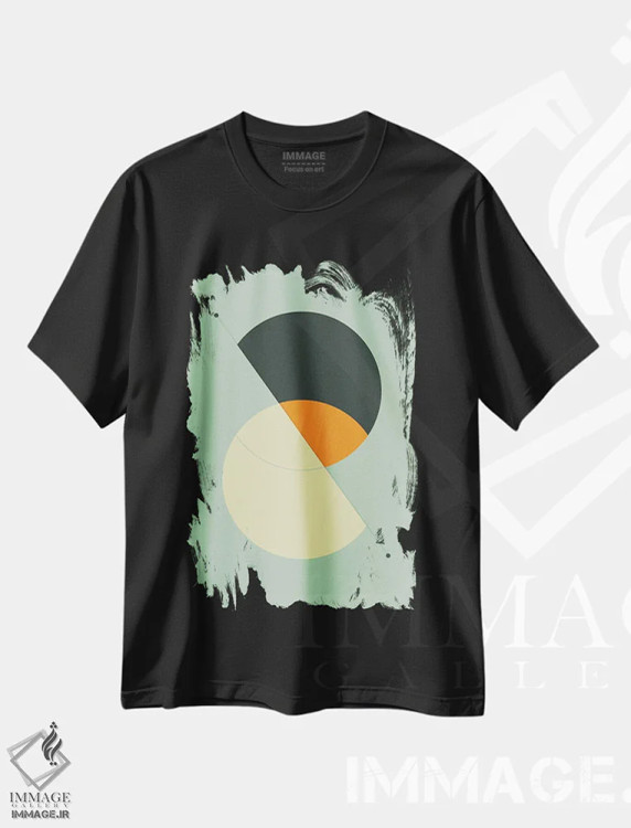تیشرت مشکی طرح دار تیک تاک ۲۱، آبستره اثر جازبری بلو | immage.ir