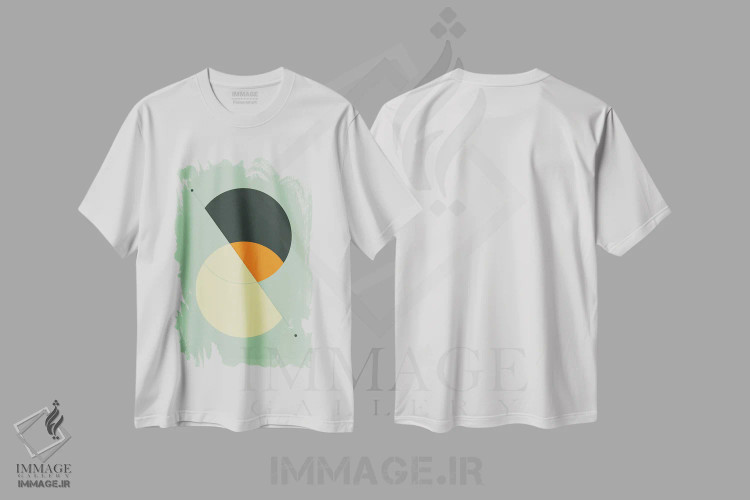 تیشرت سفید طرح دار تیک تاک ۲۱، آبستره اثر جازبری بلو | فروشگاه ایماژ
