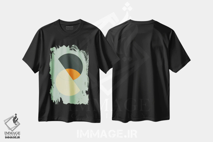 تیشرت مشکی طرح دار تیک تاک ۲۱، آبستره اثر جازبری بلو | immage.ir