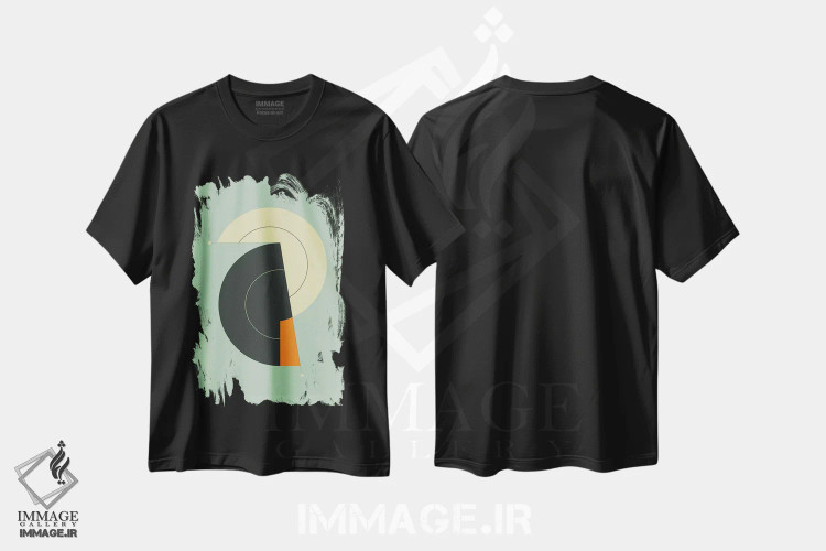 تیشرت مشکی طرح دار تیک تاک ۲۳، آبستره اثر جازبری بلو | فروشگاه ایماژ