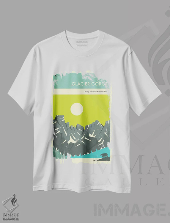 تیشرت سفید طرح دار دره یخچال ۱، هنر دیجیتال اثر جازبری بلو | immage.ir