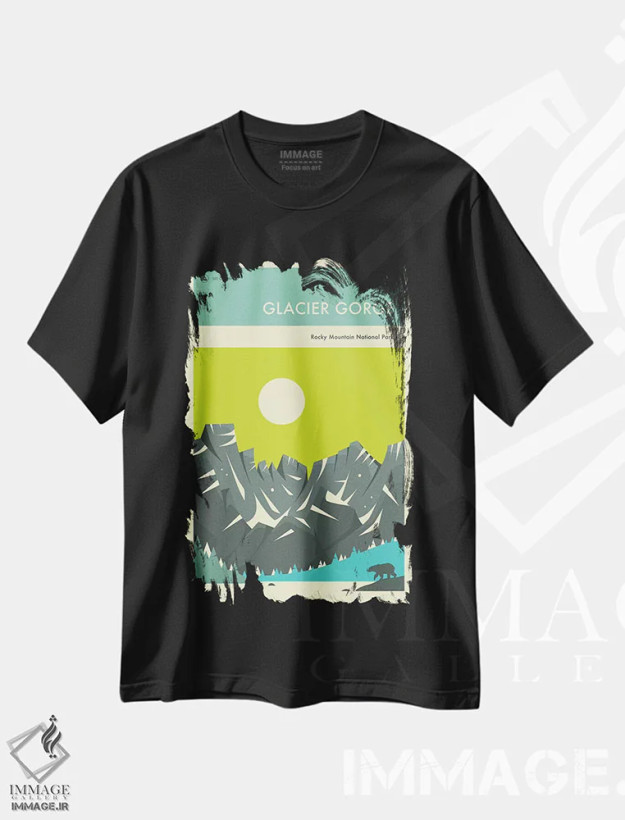 تیشرت مشکی طرح دار دره یخچال ۱، هنر دیجیتال اثر جازبری بلو | فروشگاه ایماژ