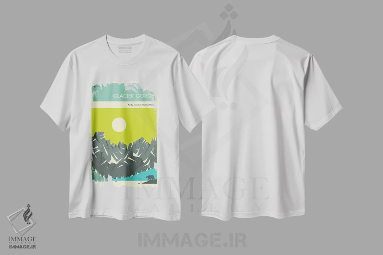 تیشرت سفید طرح دار دره یخچال ۱، هنر دیجیتال اثر جازبری بلو | immage.ir