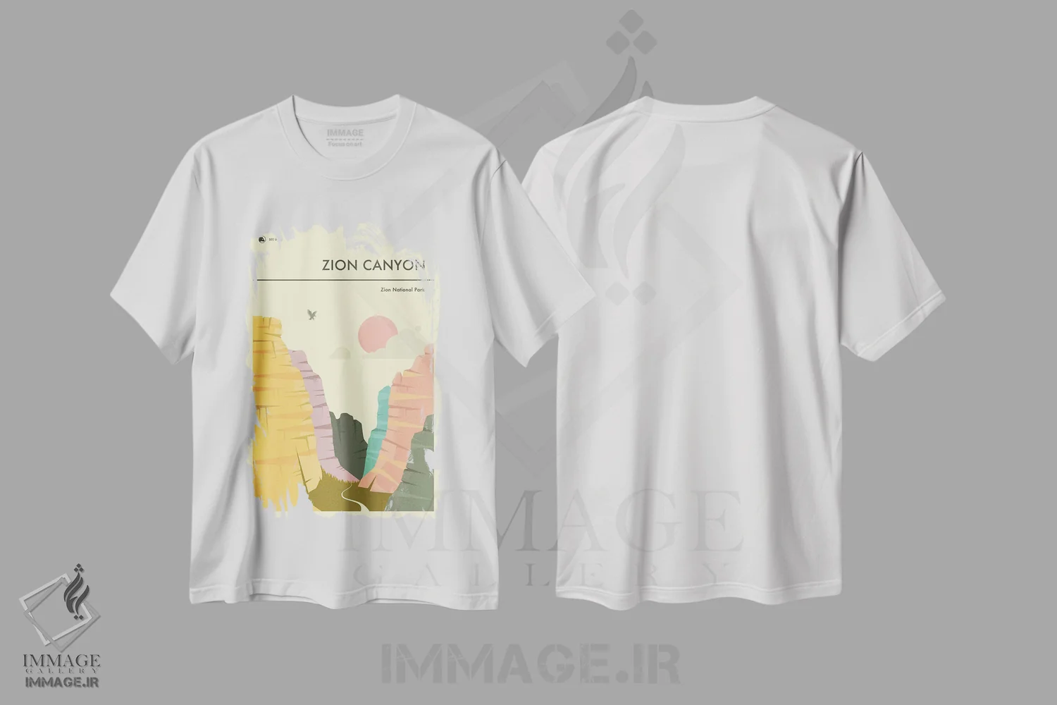 تیشرت سفید طرح دار آثار جازبری بلو - immage.ir