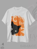 تیشرت سفید طرح دار س برای گربه I، تزئینی اثر جازبری بلو | immage.ir