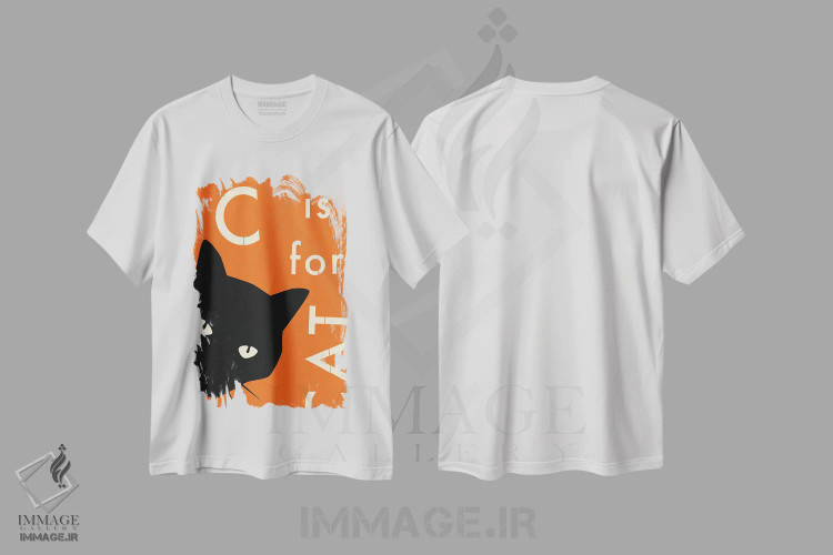تیشرت سفید طرح دار س برای گربه I، تزئینی اثر جازبری بلو | immage.ir