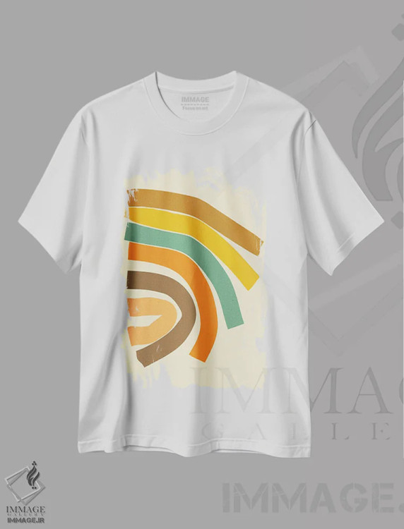 تیشرت سفید طرح دار پیچ II اثر جازبری بلو | immage.ir