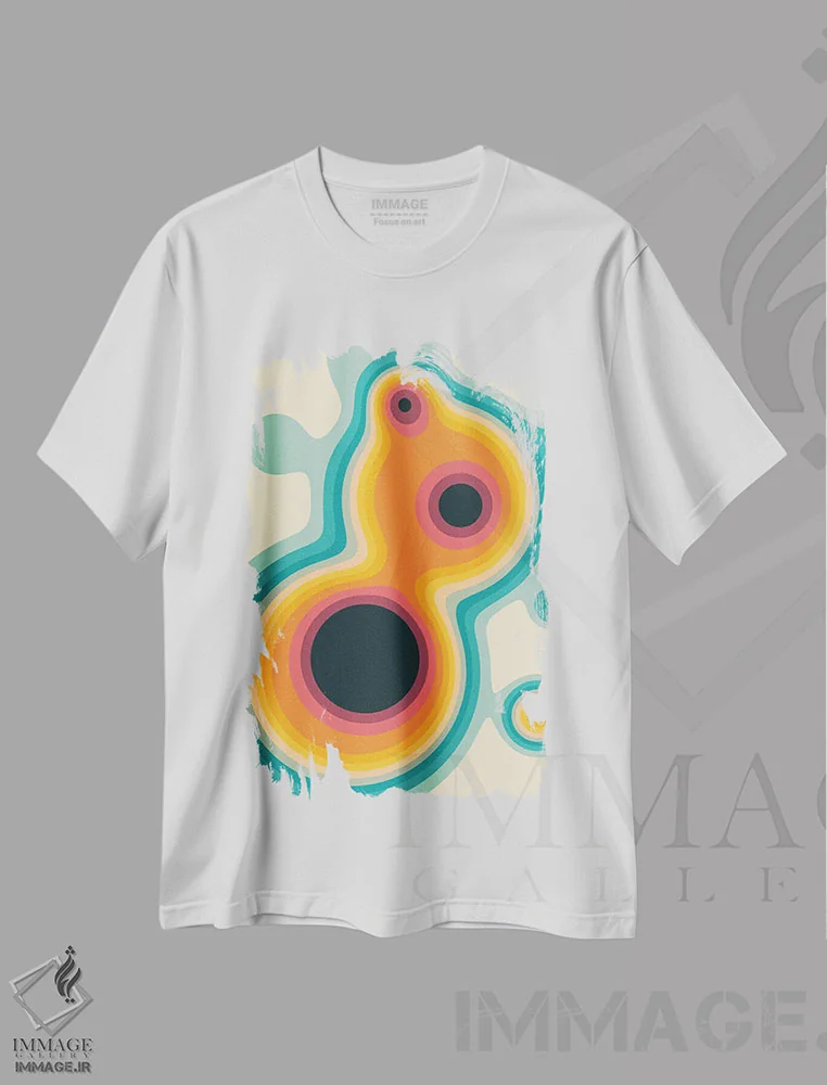 تیشرت سفید طرح دار جریان II اثر جازبری بلو | immage.ir