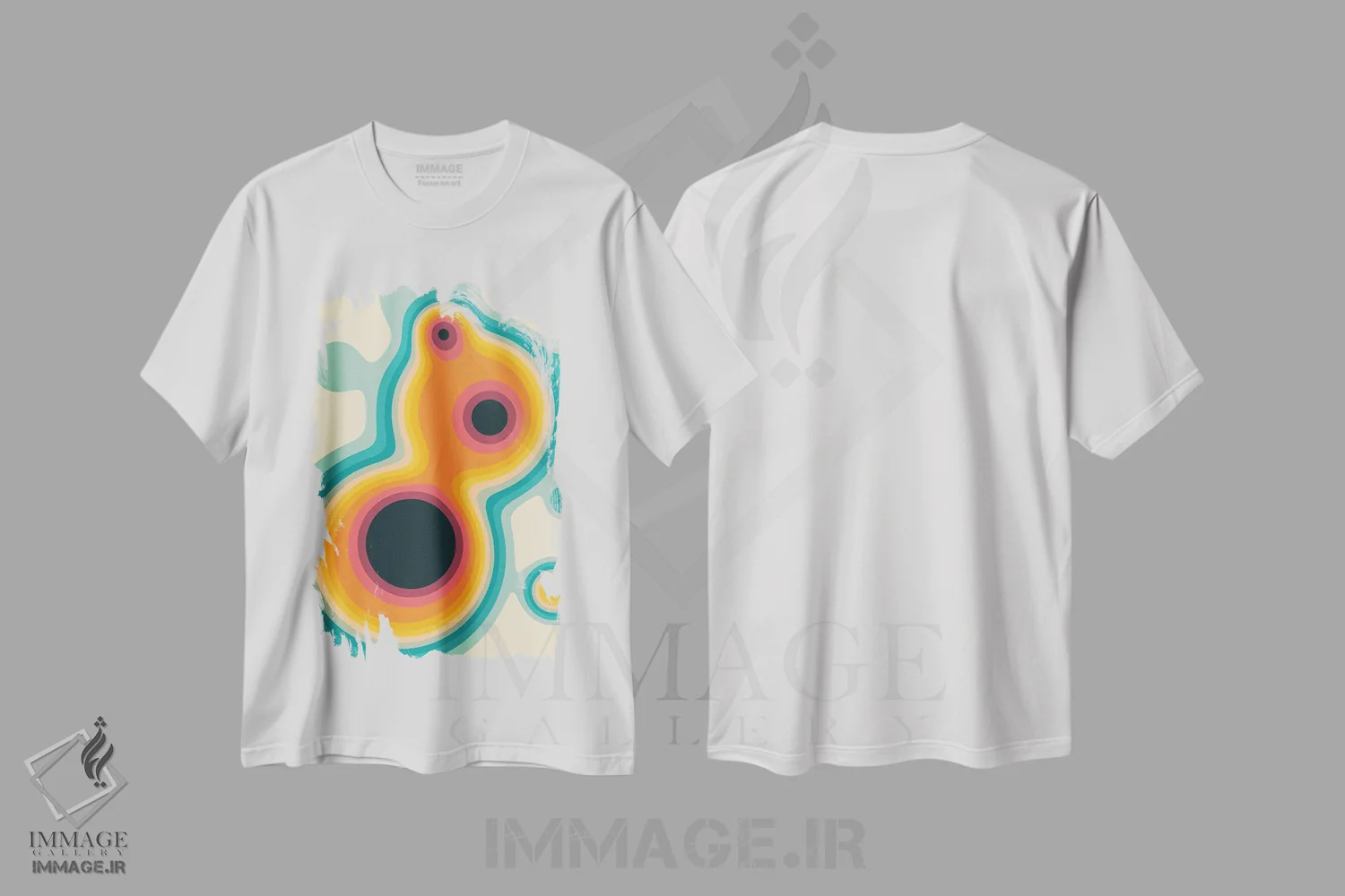 تیشرت سفید طرح دار جریان II اثر جازبری بلو | immage.ir