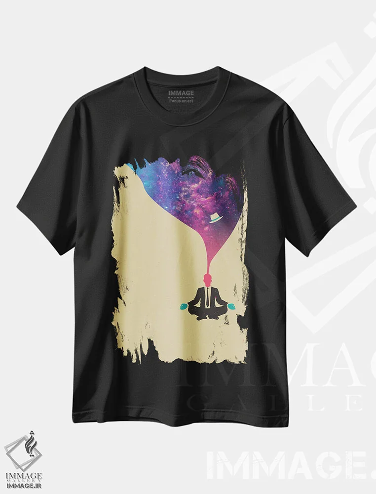 تیشرت مشکی طرح دار کاوش IV، وینتیج و رترو اثر جازبری بلو | فروشگاه ایماژ