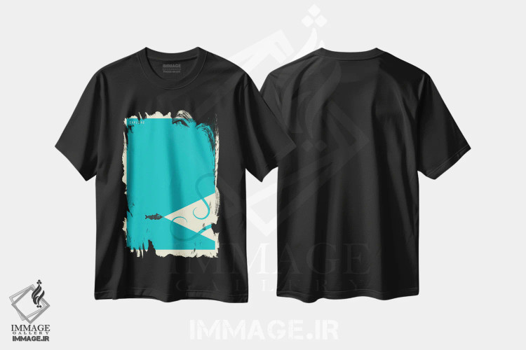 تیشرت مشکی طرح دار کاوش دریا، تزئینی اثر جازبری بلو | immage.ir
