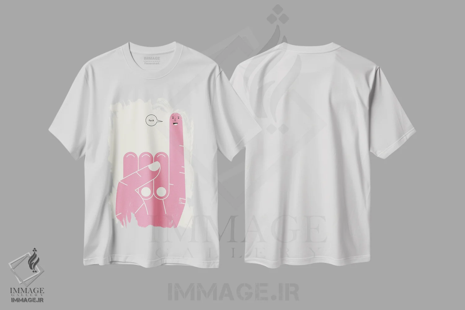 تیشرت سفید طرح دار قول انگشتی، هنر دیجیتال اثر جازبری بلو | فروشگاه ایماژ