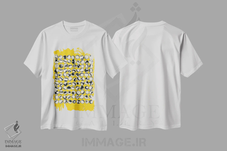 تیشرت سفید طرح دار سوختگی رنگ III اثر جازبری بلو | immage.ir