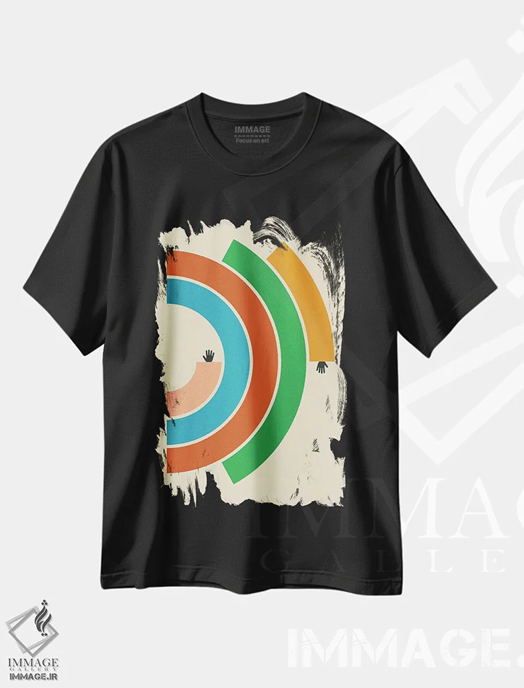تیشرت مشکی طرح دار دست یابی اثر جازبری بلو | فروشگاه ایماژ