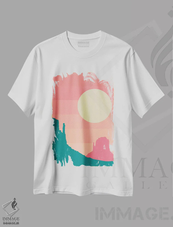تیشرت سفید طرح دار دره یادبود I، وینتیج و رترو اثر جازبری بلو | فروشگاه ایماژ