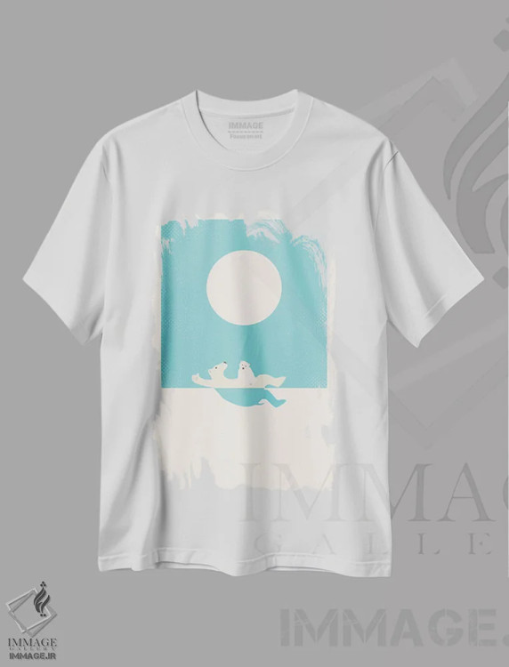 تیشرت سفید طرح دار کلاس های شنا، وینتیج و رترو اثر جازبری بلو | فروشگاه ایماژ