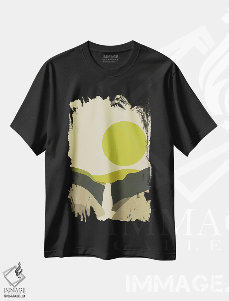 تیشرت مشکی طرح دار یلواستون، تزئینی اثر جازبری بلو | فروشگاه ایماژ