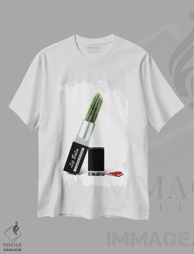 تیشرت سفید طرح دار بالم لب، دکوراسیون جایگزین اثر جی.اِی. باسالو | فروشگاه ایماژ