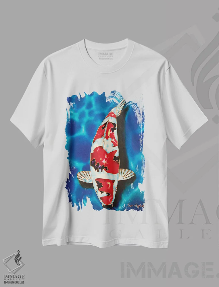 تیشرت سفید طرح دار ۱ ماهی کوی، دکور آسیایی اثر دنیل ژان-باپتیست | immage.ir