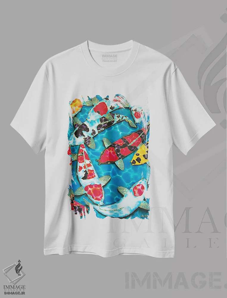 تیشرت سفید طرح دار کوی ژاپنی فربه، دکور آسیایی اثر دنیل ژان-باپتیست | immage.ir