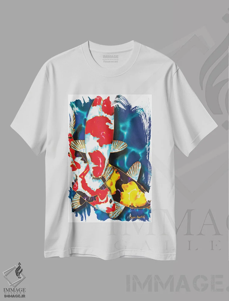 تیشرت سفید طرح دار جک چشم اسبی، هنر فاخر معاصر اثر دنیل ژان-باپتیست | immage.ir