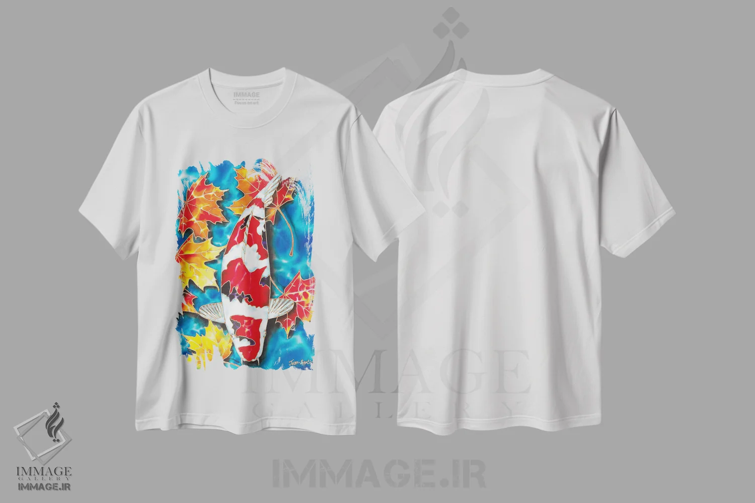 تیشرت سفید طرح دار کوی و برگ افرا، دکور آسیایی اثر دنیل ژان-باپتیست | immage.ir