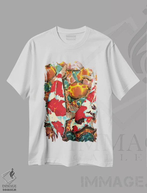 تیشرت سفید طرح دار کوی در برکهٔ سنگ ریزه ای، دکور آسیایی اثر دنیل ژان-باپتیست | immage.ir