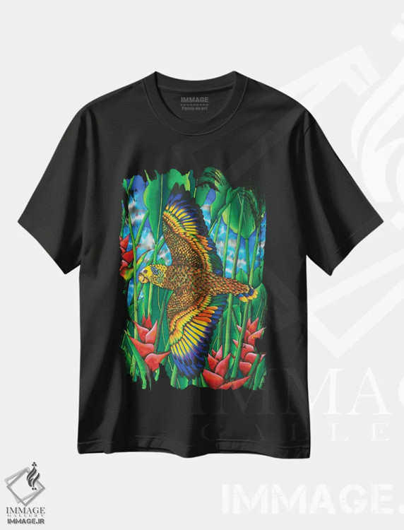تیشرت مشکی طرح دار آمازونای سنت وینسنت اثر دنیل ژان-باپتیست | immage.ir