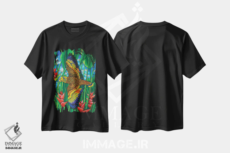 تیشرت مشکی طرح دار آمازونای سنت وینسنت اثر دنیل ژان-باپتیست | immage.ir
