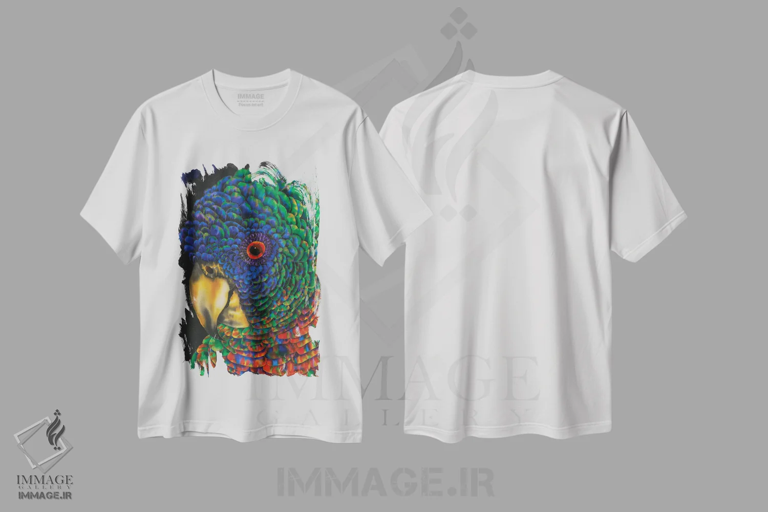 تیشرت سفید طرح دار طوطی سن لوسیا، تزئینی اثر دنیل ژان-باپتیست | فروشگاه ایماژ