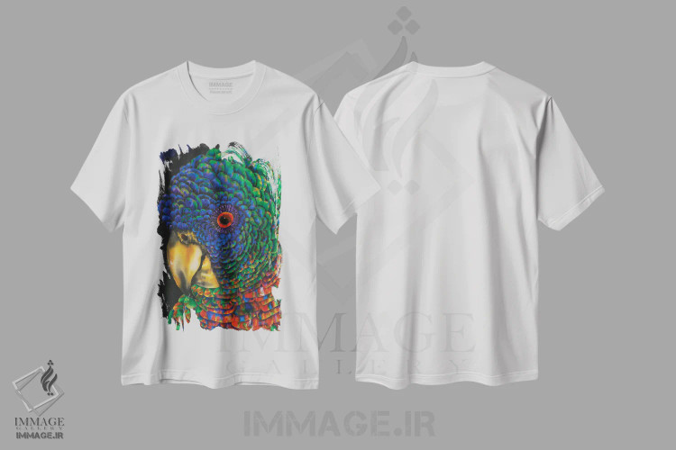 تیشرت سفید طرح دار طوطی سن لوسیا، تزئینی اثر دنیل ژان-باپتیست | فروشگاه ایماژ