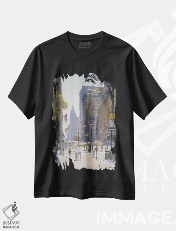 تیشرت مشکی طرح دار 1997,خیابان پنجم، ۱۹۹۷، دکور معاصر اثر جولیان بارو | immage.ir